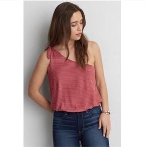 One shoulder Red/ White American Eagle top
